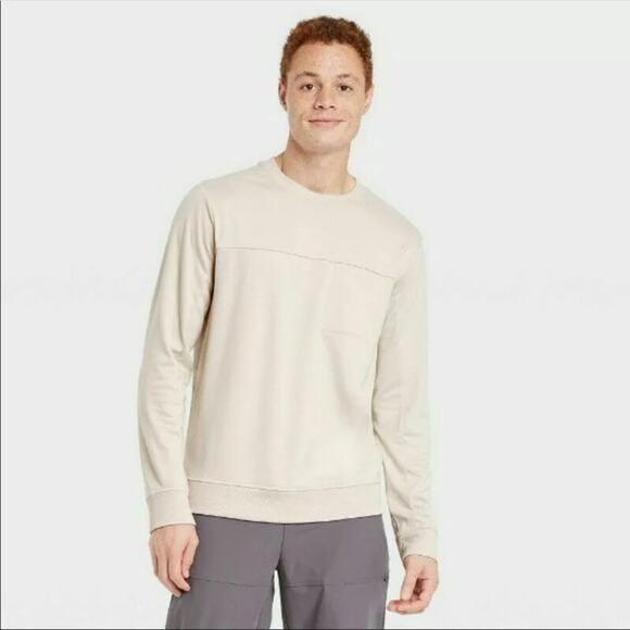 All In Motion Men's Ponte Crew Neck Pullover Knit Long Sleeve Shirt XL - Picture 2 of 7